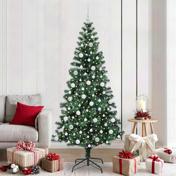vidaXL &Aacute;rbol de Navidad Artificial Preiluminado Verde 210 cm