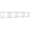 vidaXL Jaula de perros con puertas acero galvanizado gris 8x2x1,5 m