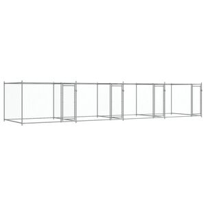 vidaXL Jaula de perros con puertas acero galvanizado gris 8x2x1,5 m