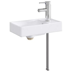 vidaXL Lavabo de ba&ntilde;o con grifo y desag&uuml;e Cromado