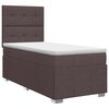 vidaXL Cama box spring con colch&oacute;n Marr&oacute;n Oscuro 100 x 200 cm Tela