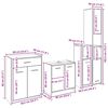vidaXL Juego de muebles de baño 4 pcs Roble Negro Madera de ingeniería