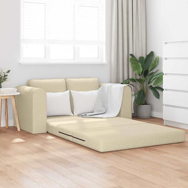 vidaXL Sof&aacute; cama 60cm Crema tela