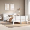 vidaXL Cama con estantería sin colchón madera maciza blanca 140x190 cm