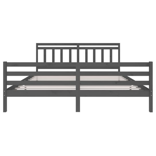 vidaXL Estructura de cama de madera maciza gris 200x200 cm