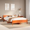 vidaXL Cama sin colch&oacute;n madera maciza pino marr&oacute;n cera 150x200 cm