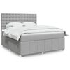 vidaXL Cama box spring con colch&oacute;n tela gris claro 180x200 cm