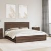 vidaXL Estructura de cama Roble Marr&oacute;n 200 x 200 cm Madera Ingenieril