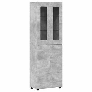 vidaXL Aparador alto FLORIN 60 x 35 x 182 cm Gris Concreto