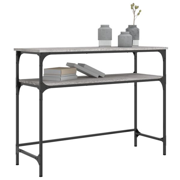 vidaXL Mesa consola madera de ingeniería gris Sonoma 100x35,5x75 cm