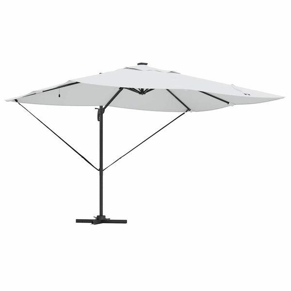 vidaXL Parasol Roma de Brazo Lateral Beige y Negro 352 x 251 x 265 cm