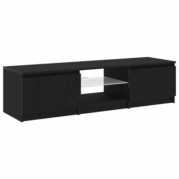 vidaXL Gabinete de TV Roble Negro 140 x 38,5 x 36 cm