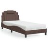 vidaXL Cama Viana con colch&oacute;n cuero sint&eacute;tico marr&oacute;n 90x200 cm