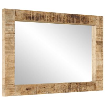vidaXL Espejo de vidrio y madera maciza de mango 70x50 cm