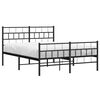 vidaXL Estructura cama sin colch&oacute;n con estribo metal negro 140x200 cm
