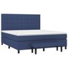 vidaXL Cama box spring con colch&oacute;n tela azul 160x200 cm