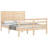 vidaXL Estructura de cama de matrimonio con cabecero madera maciza