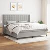vidaXL Cama box spring con colch&oacute;n tela gris claro 200x200 cm