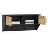 vidaXL Armario pared ganchos madera contrachapada negro 80x24x35,5 cm