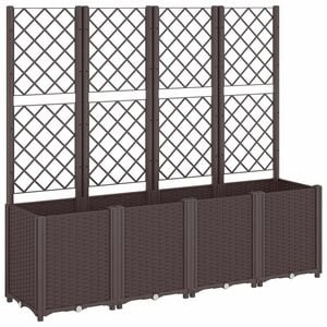 vidaXL Jardinera con enrejado PP marr&oacute;n 160x40x140 cm