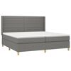 vidaXL Cama box spring con colch&oacute;n tela gris oscuro 200x200 cm