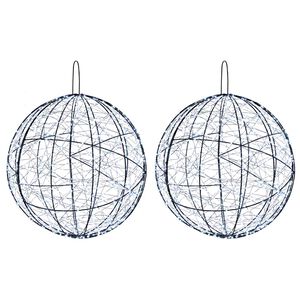 vidaXL Luz de adorno navide&ntilde;o 2 uds. 1900 LED Blanco fr&iacute;o &Oslash; 60 x 63 cm