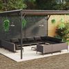 vidaXL Muebles de jardín 14 pzas y cojines ratán sintético gris oscuro