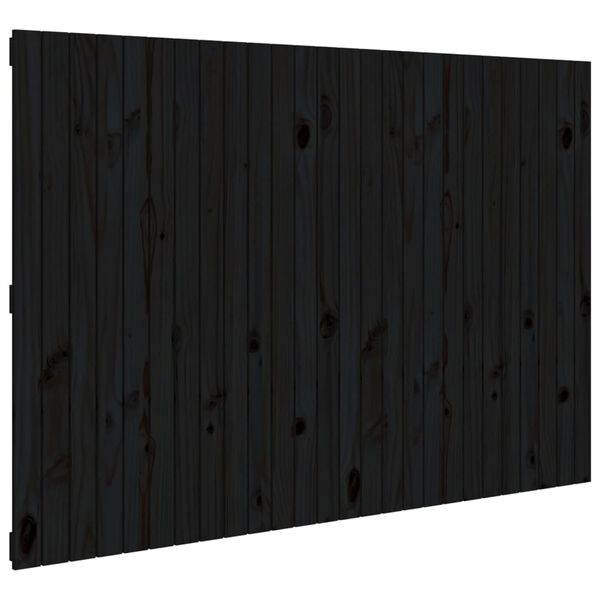 vidaXL Cabecero de cama de pared madera maciza pino negro 166x3x110 cm