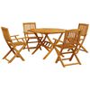 vidaXL Set de comedor de jard&iacute;n plegable 5 pzas madera maciza acacia