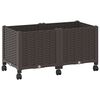 vidaXL Macetero de Jard&iacute;n con Ruedas Marr&oacute;n 80 x 40 x 44 cm PP