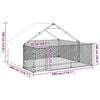 vidaXL Caseta perros exterior con corral 3x3x1,9 m acero galvanizado