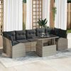 vidaXL Conjunto de sof&aacute; de jard&iacute;n 8 pcs Gris Claro Rattan de Poli&eacute;ster