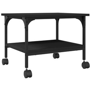 vidaXL Soporte de impresora 2 niveles madera negro 50x40x38 cm