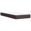 vidaXL Cama box spring con colch&oacute;n tela marr&oacute;n oscuro 90x190 cm
