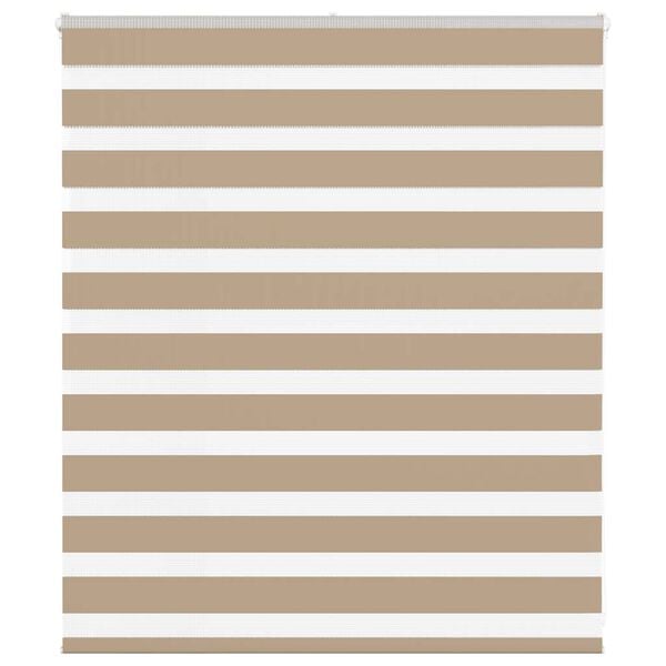 vidaXL Estor cebra marr&oacute;n arena tejido ancho 115,9 cm poli&eacute;ster