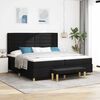 vidaXL Cama tipo Box Spring con colch&oacute;n Negro 200 x 200 cm tela