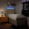 vidaXL Cama box spring con colch&oacute;n tela color crema 90x200 cm