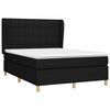 vidaXL Cama box spring con colch&oacute;n tela negro 140x200 cm