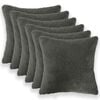 vidaXL Funda de almohada 6 uds. HEERLEN Gris oscuro 30 x 30 cm Boucl&eacute;
