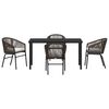 vidaXL Conjunto de Comedor de Jard&iacute;n 5 pcs Marr&oacute;n