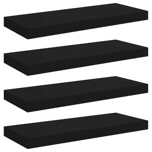 vidaXL Estante flotante de pared 4 uds MDF negro 60x23,5x3,8 cm