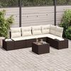 vidaXL Conjunto de sof&aacute; de jard&iacute;n 6 pcs Marr&oacute;n rat&aacute;n sint&eacute;tico