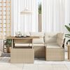 vidaXL Conjunto de sofá de jardín 5 pcs Beige Poliratán