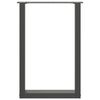 vidaXL Patas para mesa de comedor en forma de U (2 unidades), antracita, 50 x (72-73) cm, acero