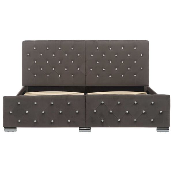 vidaXL Estructura de cama sin colchón terciopelo gris 160x200 cm