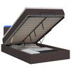 vidaXL Cama tipo otomana con colch&oacute;n y LED Marr&oacute;n Oscuro 120 x 190 cm