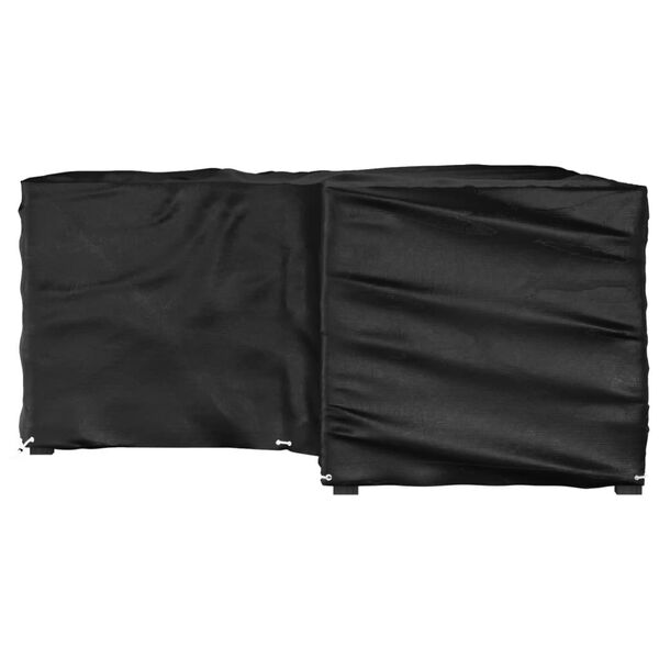 vidaXL Funda para muebles de jardín forma de L 16 ojales 215x215x90 cm