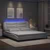 vidaXL Estructura de cama con LED sin colch&oacute;n Hvar blanco 180x200 cm