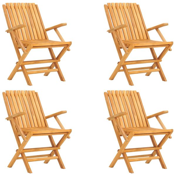 vidaXL Juego de comedor para jard&iacute;n 5 piezas madera maciza de teca