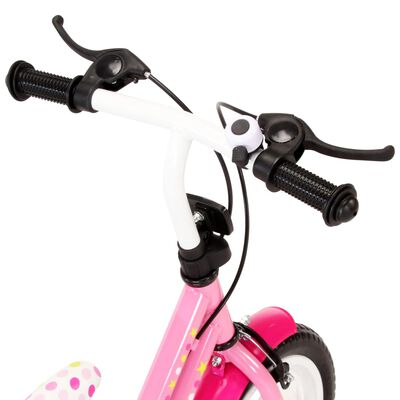 vidaXL Bicicleta infantil 12 pulgadas blanco y rosa
